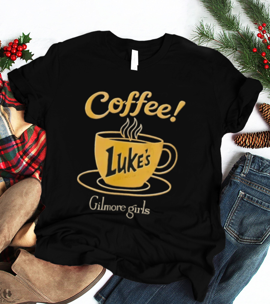 Gilmore Girls Luke's Coffee Yellow Cup Saucer Steam T-Shirt