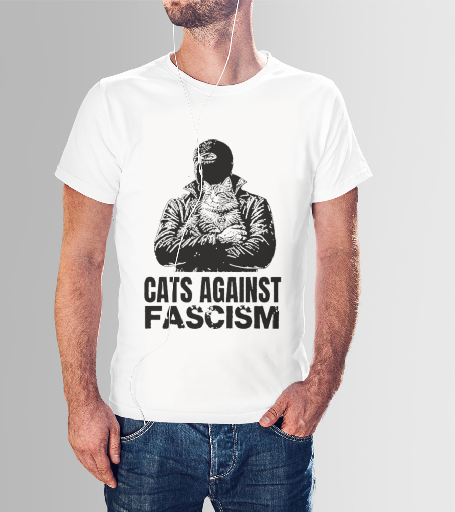 Cats Against Fascism Anarchist Cat Resistance Anti Fascist Movement T-Shirt