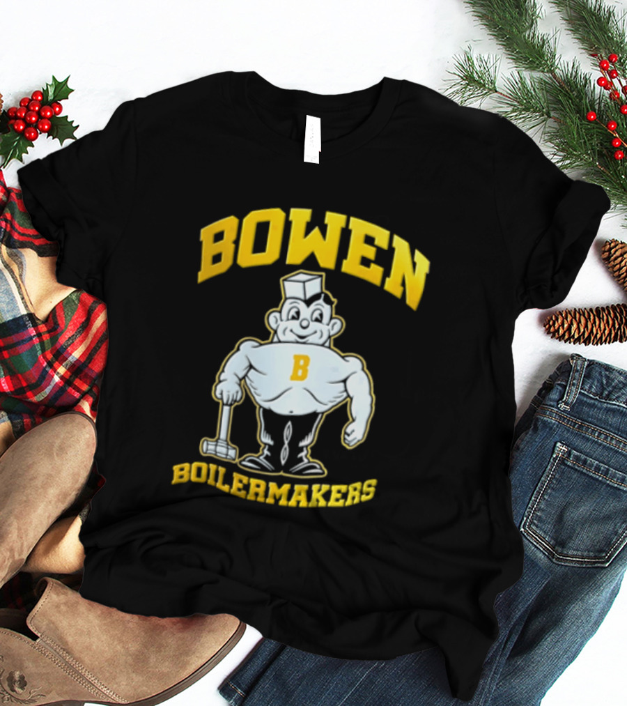 Bowen Purdue Boilermakers Muscular Cartoon T-Shirt