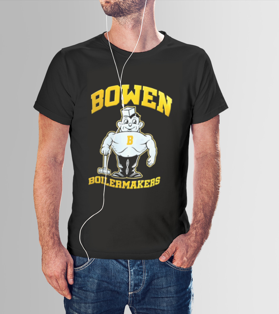 Bowen Purdue Boilermakers Muscular Cartoon T-Shirt