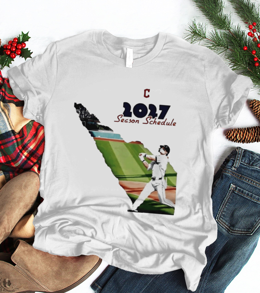 Cleveland Baseball 2027 Season Schedule Batter Action T-Shirt