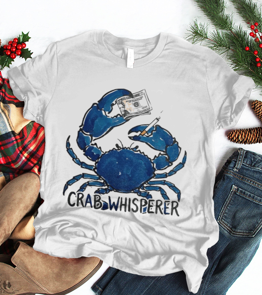 Crab Whisperer Blue Crab Holding Paintbrush Meme T-Shirt