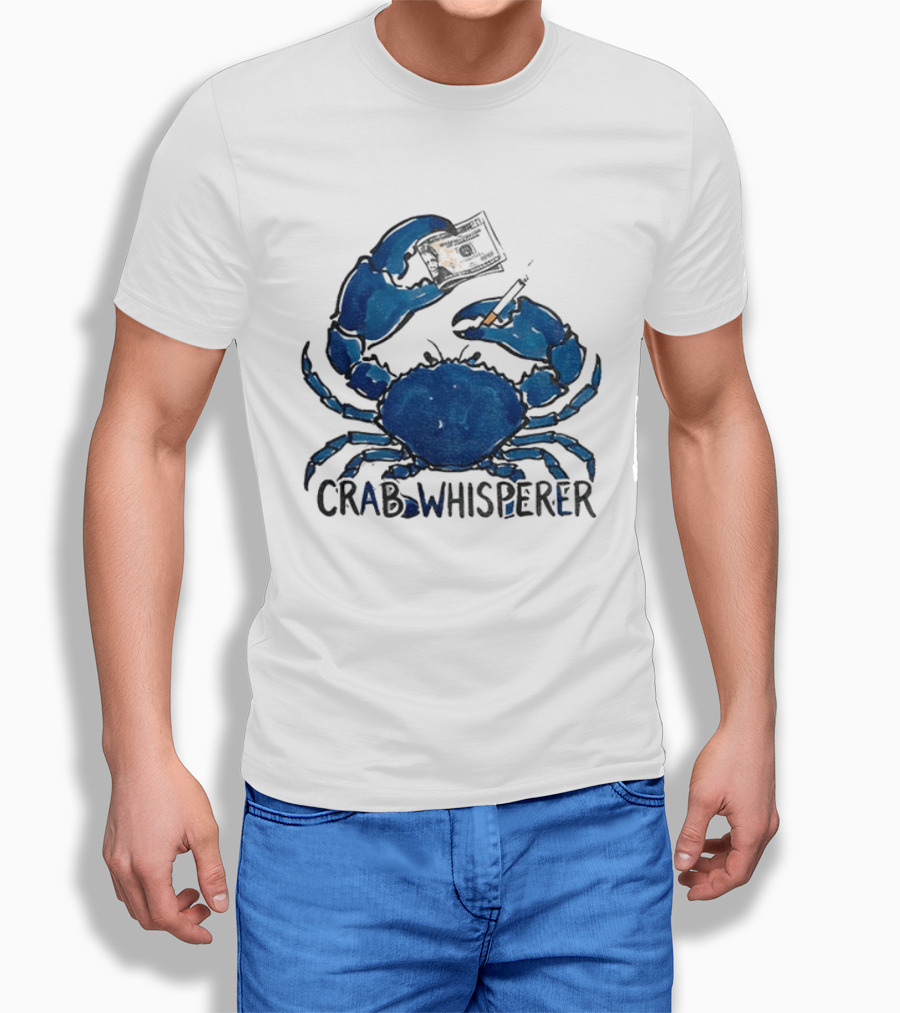 Crab Whisperer Blue Crab Holding Paintbrush Meme T-Shirt