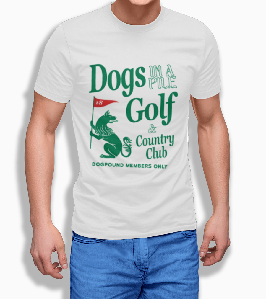 Dogs In A Pile Golf And Country Club Doghouse Wherever Cozy T-Shirt