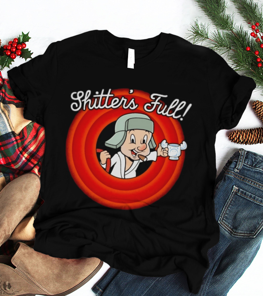Shitter's Full Cousin Christmas Vacation Cartoon Character Cigar And Robe T-Shirt