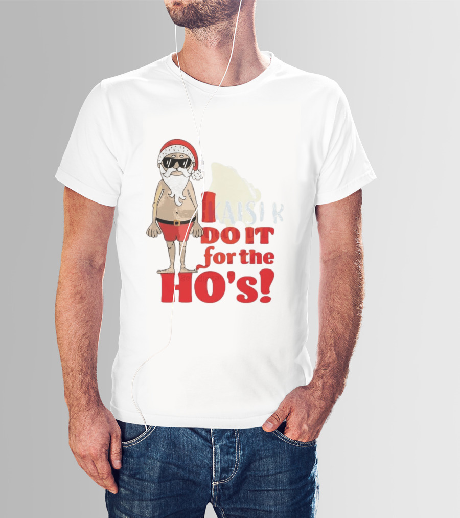 Santa Claus I Do It For The Ho's Funny Christmas Topless Sunglasses T-Shirt
