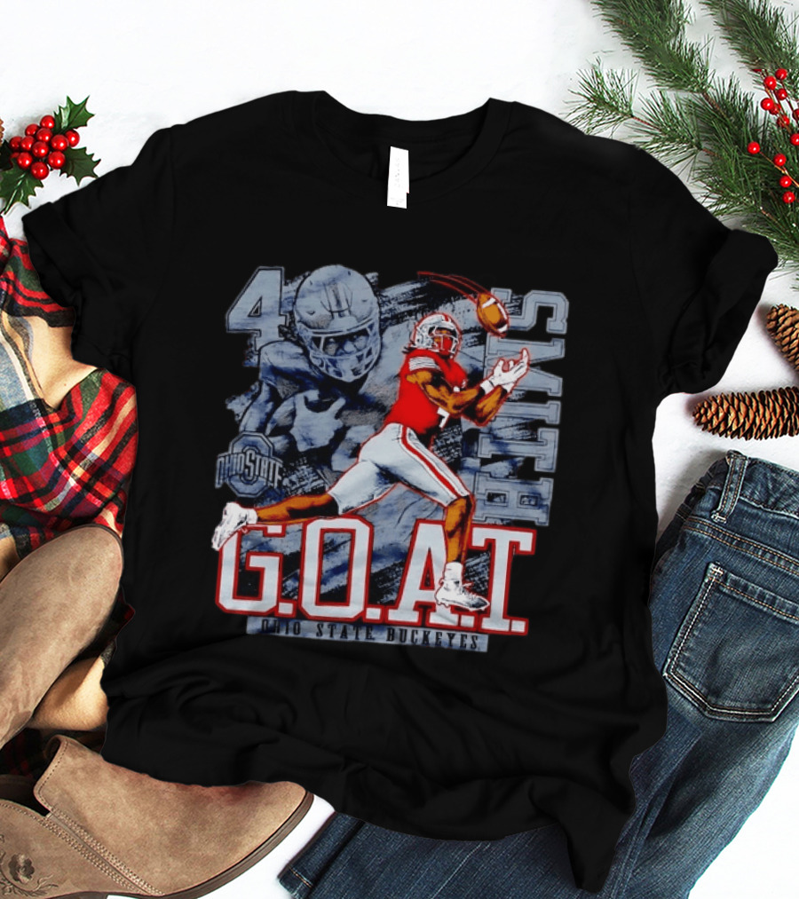 Ohio State Buckeyes G.O.A.T Jaxon Smith Njigba Football 4 T-Shirt