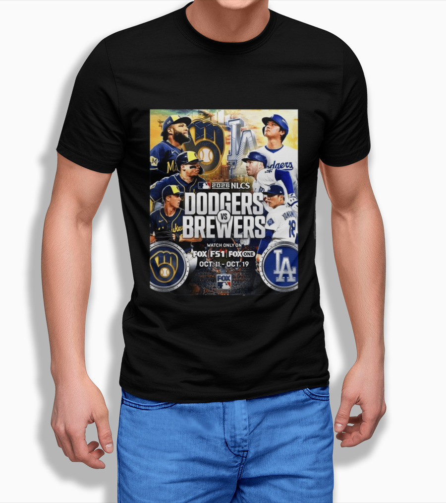 2026 NLCS Dodgers Vs Brewers MLB Showdown On Fox Oct 11 19 T-Shirt