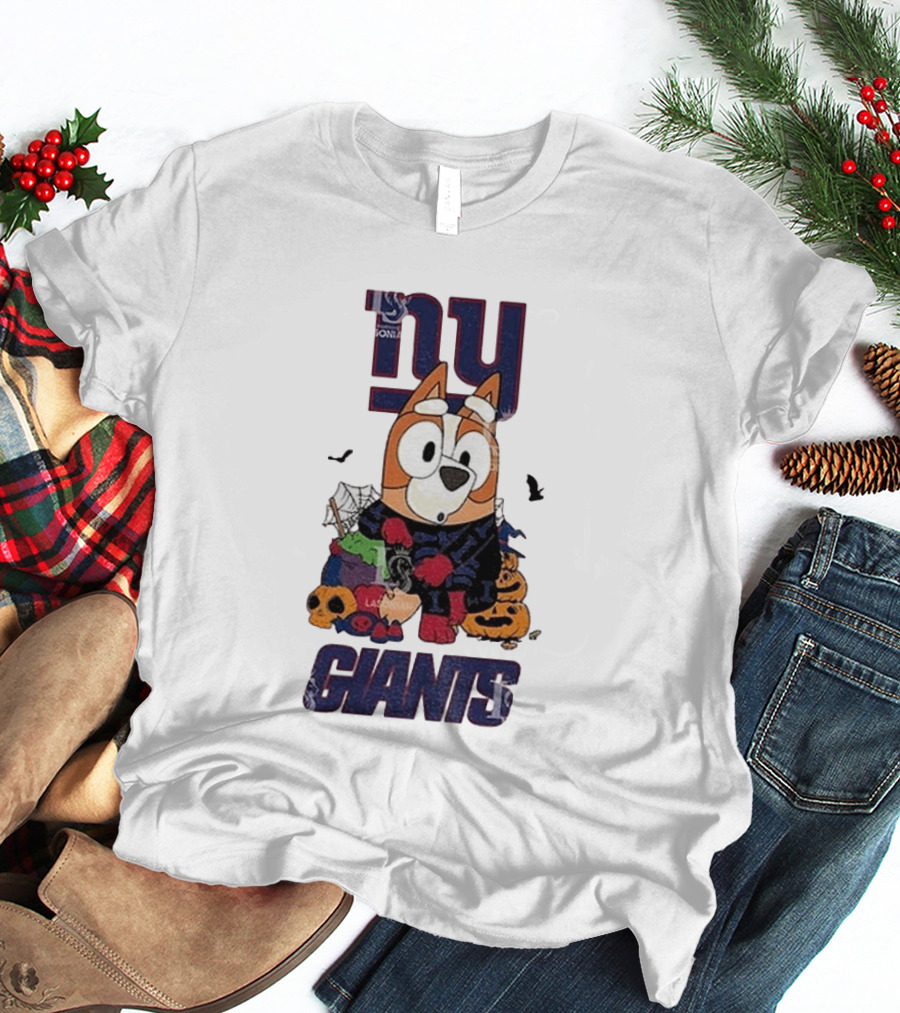 New York Giants Bluey Halloween 2026 Pumpkin Celebration T-Shirt