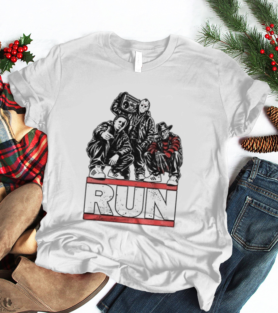 Run Horror Hip Hop Michael Myers Jason Freddy T-Shirt