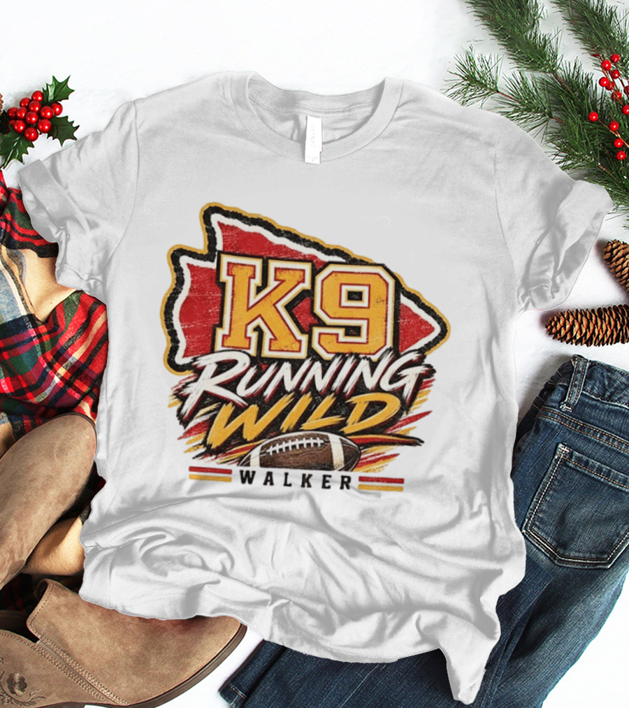 Walker K9 Running Wild Football Kansas City Sports Gameday T-Shirt