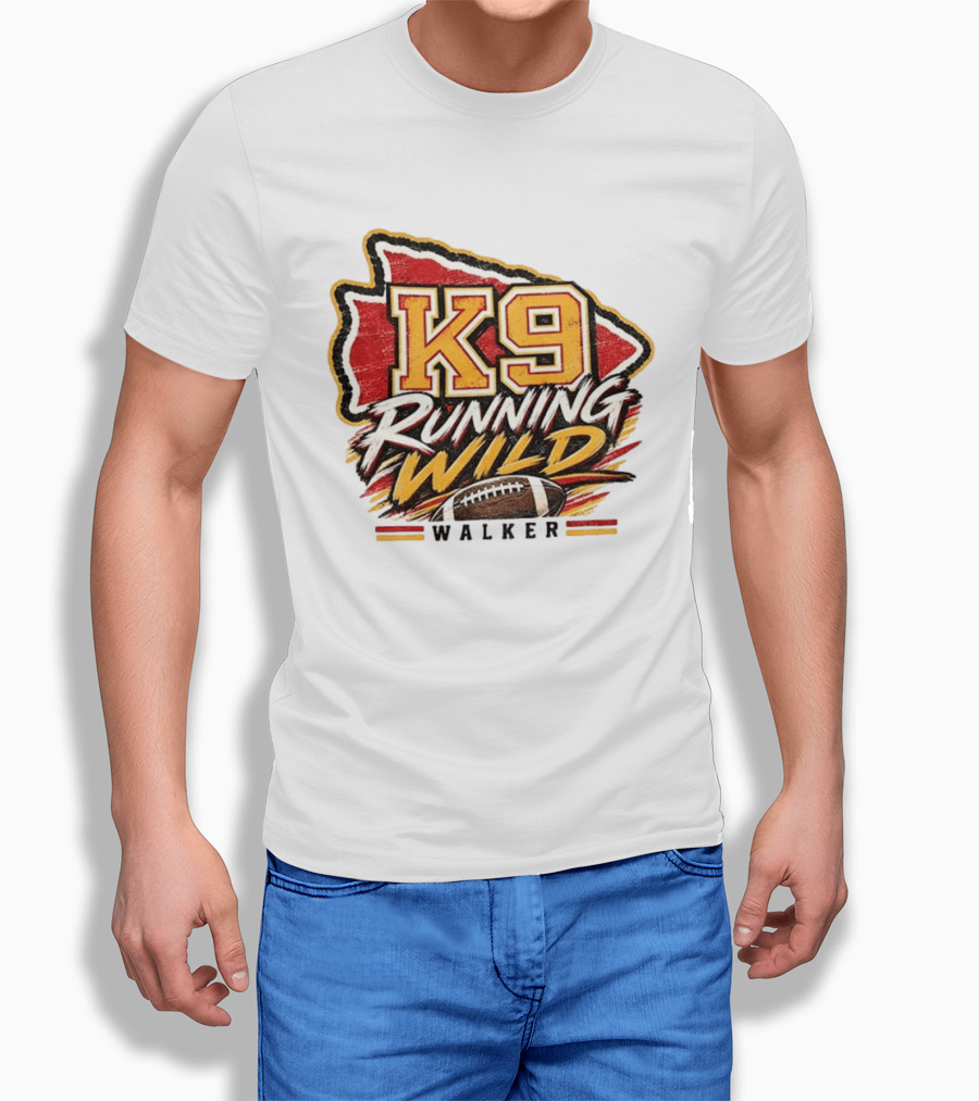 Walker K9 Running Wild Football Kansas City Sports Gameday T-Shirt