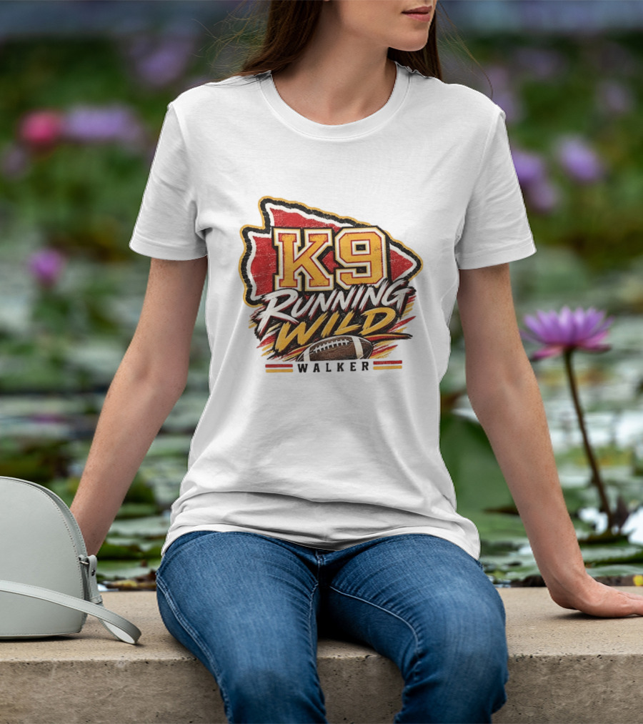 Walker K9 Running Wild Football Kansas City Sports Gameday T-Shirt