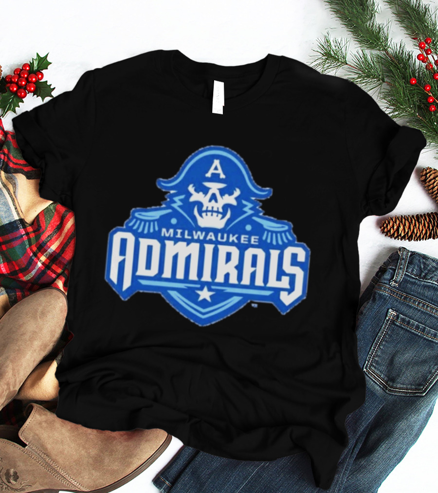 Milwaukee Admirals AHL Hockey Team Spooky Skeleton T-Shirt