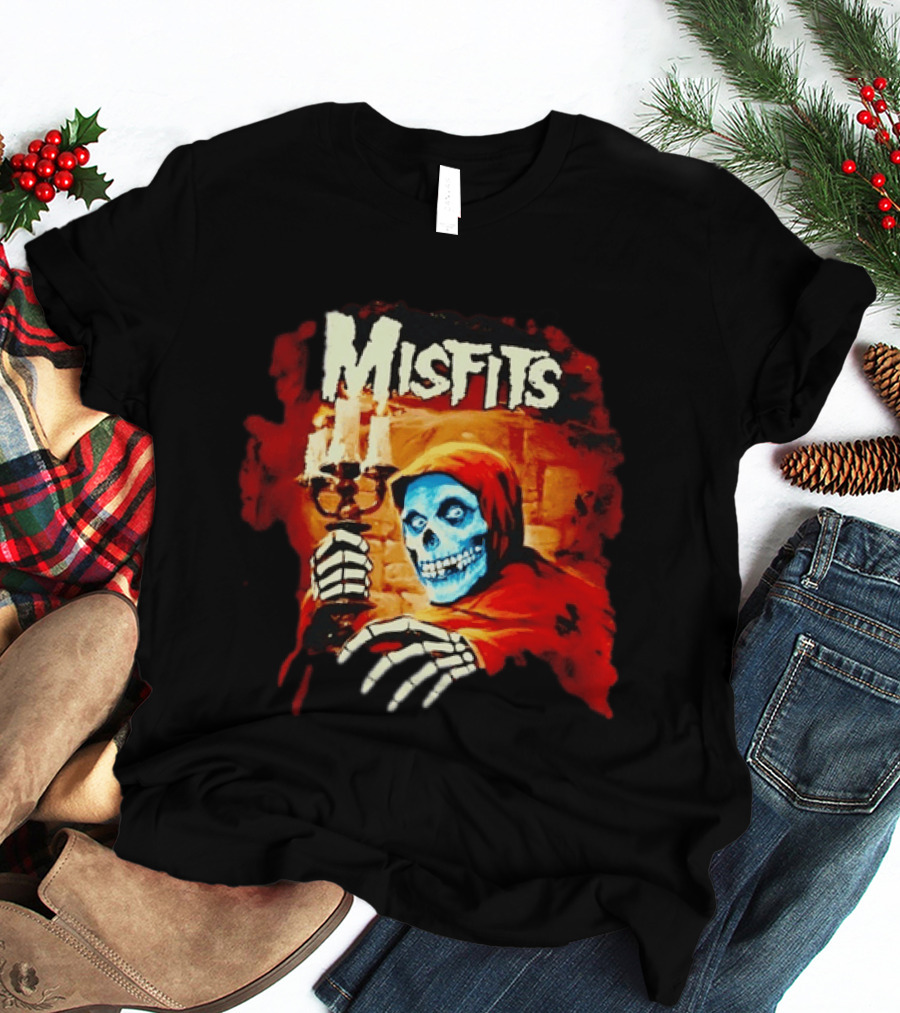 Misfits Crimson Ghost Candle Holder Punk Rock Skeleton T-Shirt