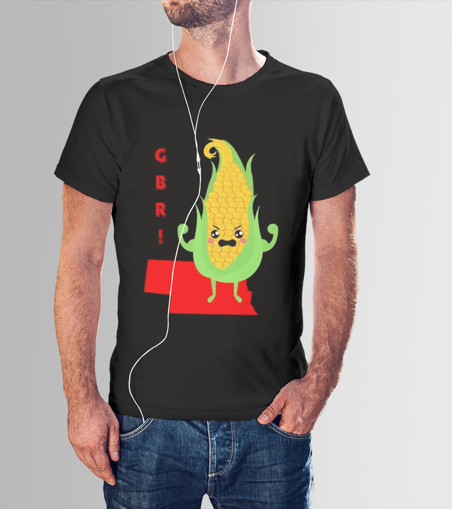 GBR Nebraska Corn Go Big Red Cornhusker Spirit T-Shirt