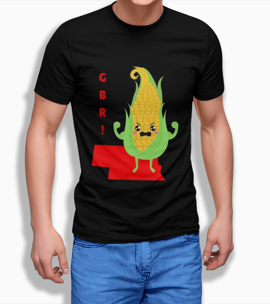 GBR Nebraska Corn Go Big Red Cornhusker Spirit T-Shirt
