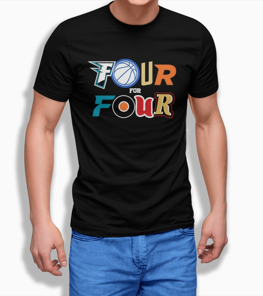 Four For Four Philadelphia Basketball Baseball Hockey Football T-Shirt