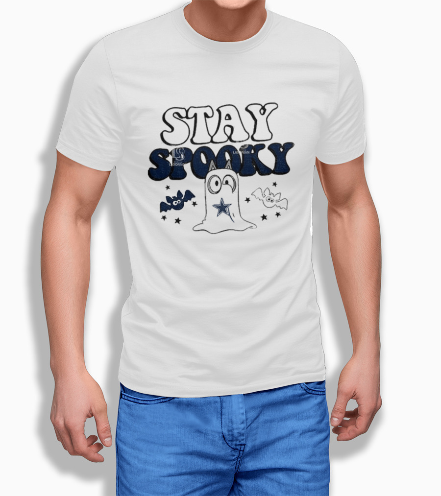 Dallas Cowboys Bluey Halloween Stay Spooky Ghost Bats Stars T-Shirt