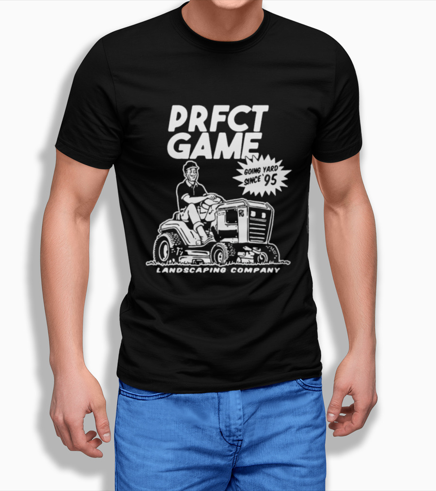 PRFCT Game Landscaping Company Going Yard Since '95 Vintage Mower T-Shirt