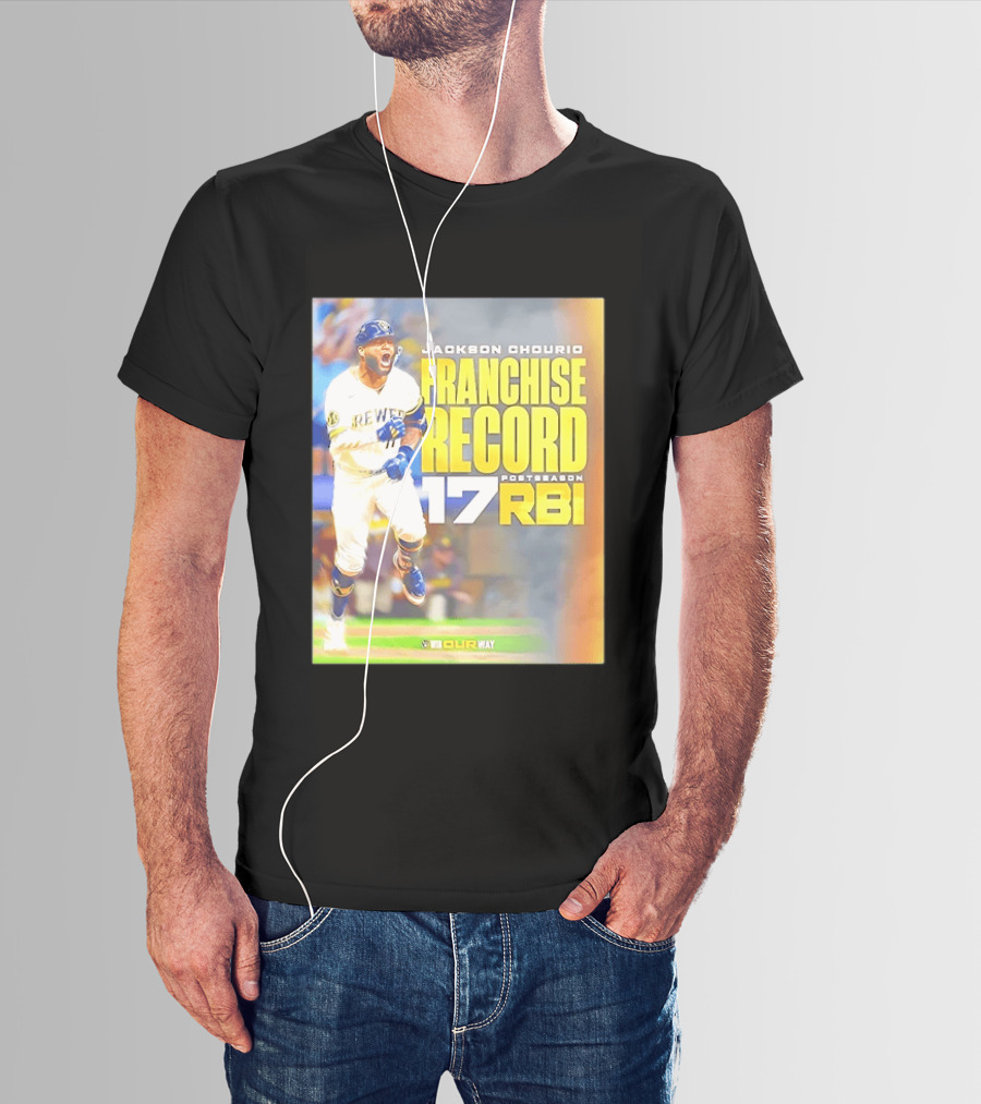 Jackson Chourio Franchise Record 17 RBI Postseason Milwaukee Brewers T-Shirt