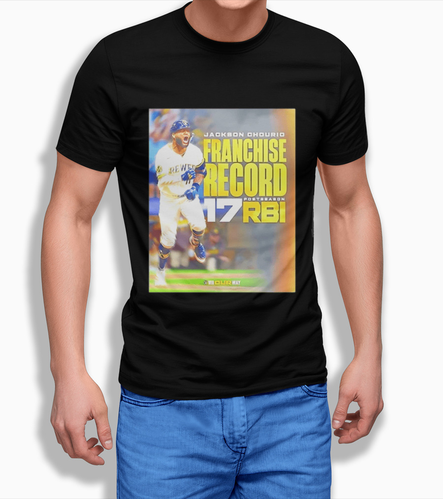 Jackson Chourio Franchise Record 17 RBI Postseason Milwaukee Brewers T-Shirt