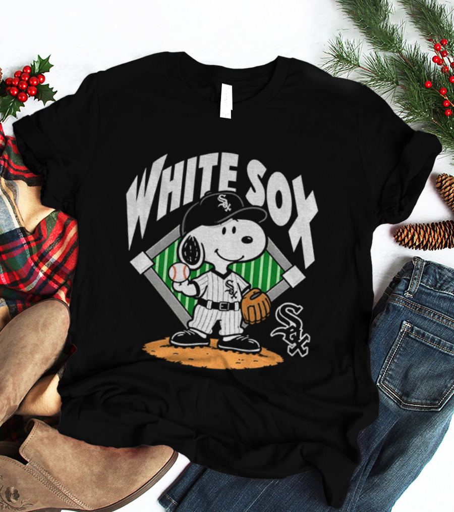 Snoopy Baseball White Sox October Chicago MLB T-Shirt