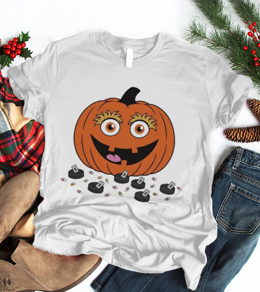 Gritty Philadelphia Flyers Pumpkin Halloween Jack O' Lantern Hockey T-Shirt