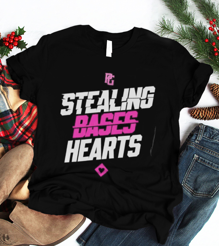 Stealing Bases Hearts Performance Pink Diamond T-Shirt