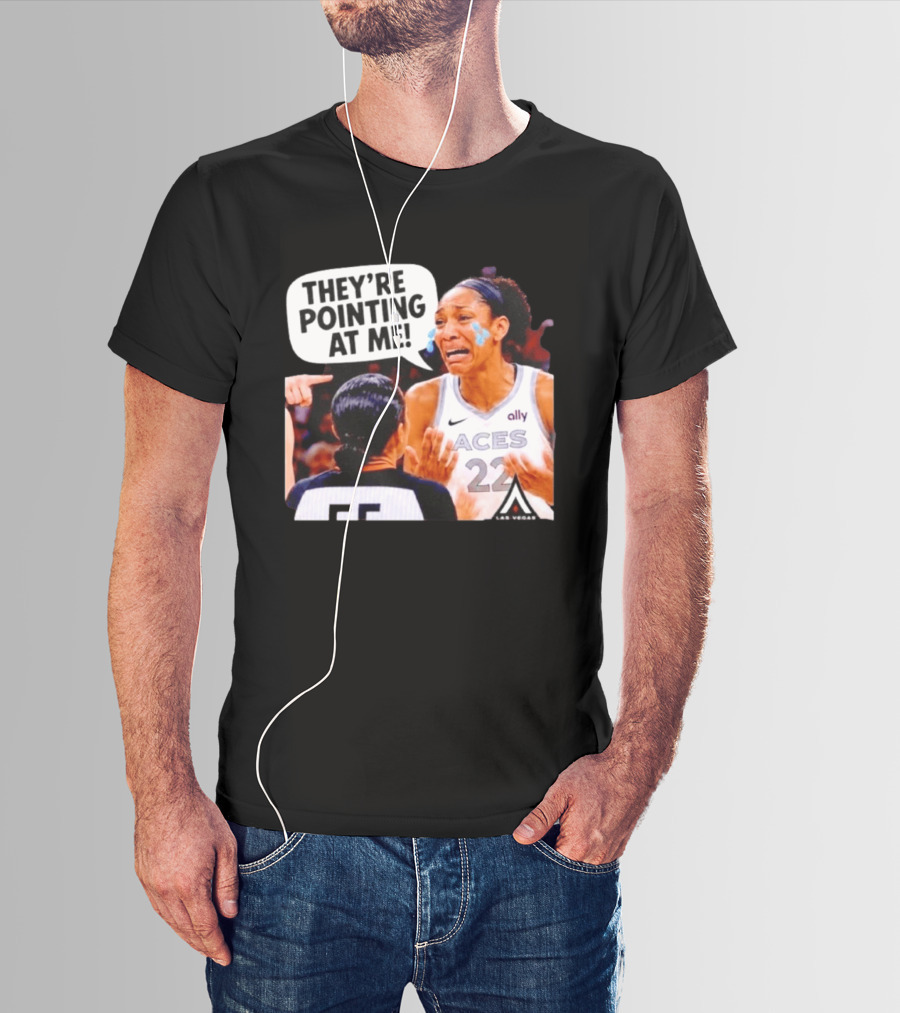 Las Vegas Aces No 22 They're Pointing At Me Meme T-Shirt