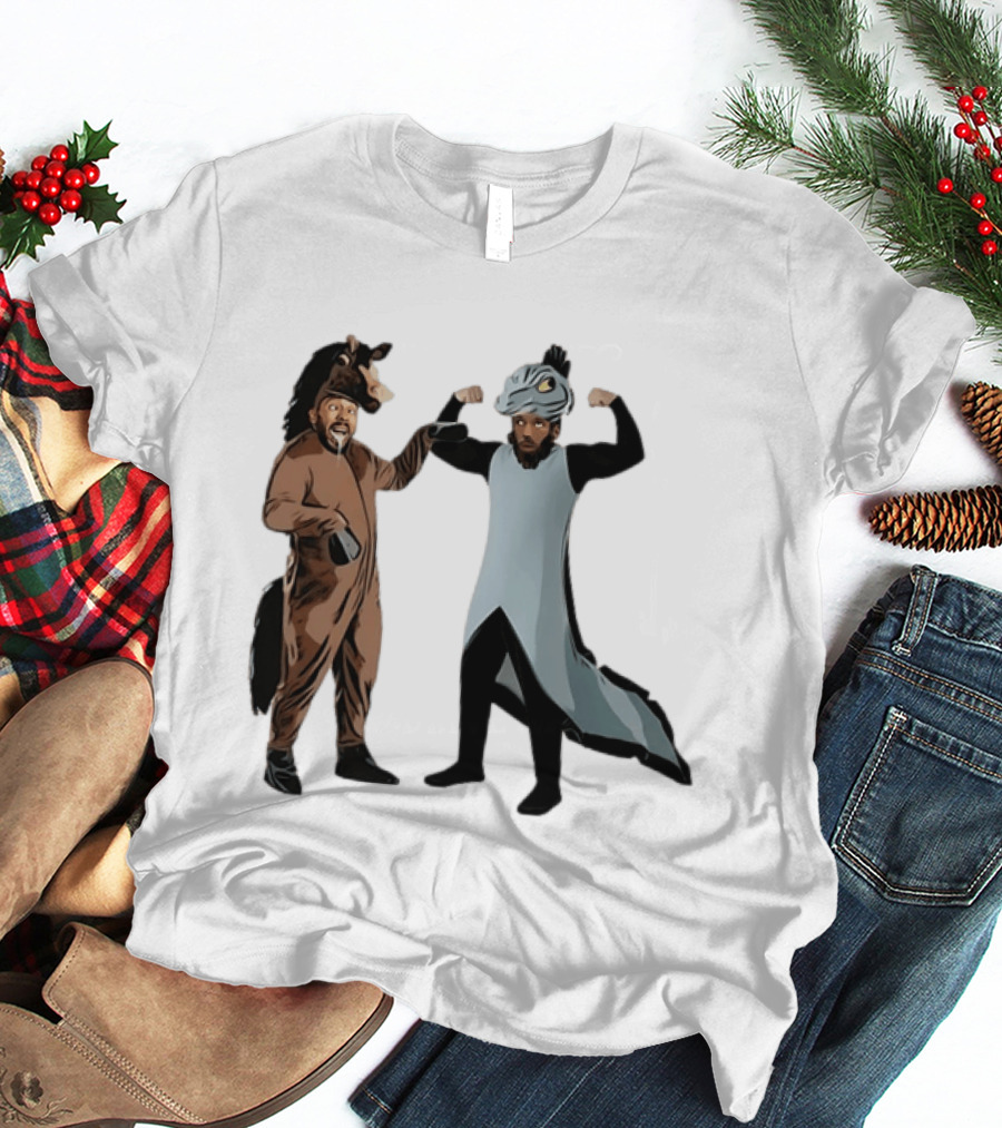 James Harden Joel Embiid Horse And Dinosaur Costumes Basketball Duo T-Shirt