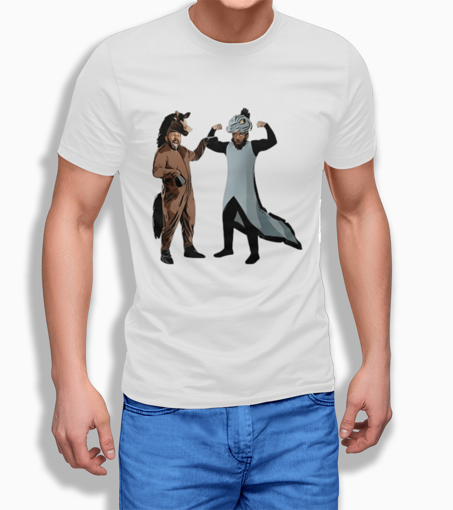 James Harden Joel Embiid Horse And Dinosaur Costumes Basketball Duo T-Shirt