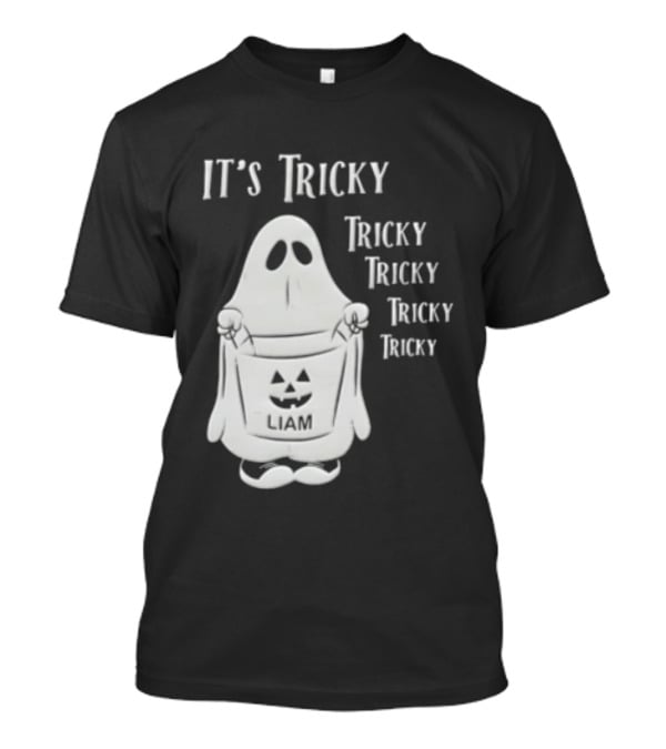 It's Tricky Ghost Holding Jack O Lantern Bucket Halloween T-Shirt