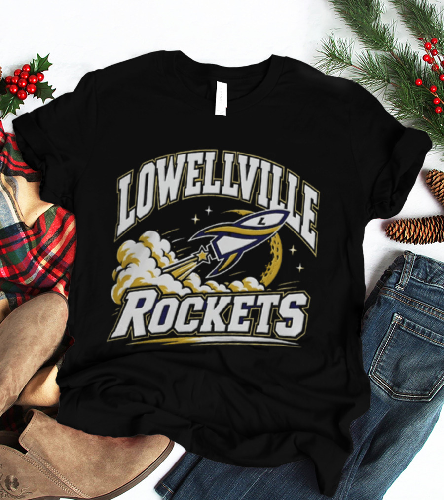 Lowellville Rockets Rocket Ship Launching NCAA Team Spirit T-Shirt