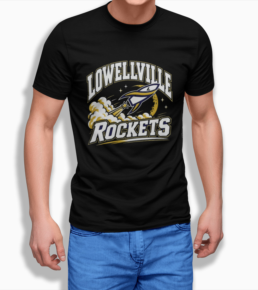 Lowellville Rockets Rocket Ship Launching NCAA Team Spirit T-Shirt