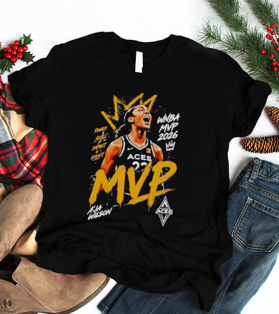 A'ja Wilson Las Vegas Aces MVP WNBA 2026 Power Skill Impact Legacy T-Shirt