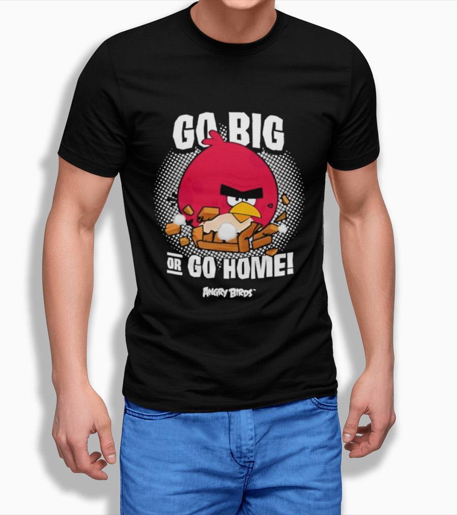 Angry Birds Go Big Or Go Home Red Bird Gaming T-Shirt