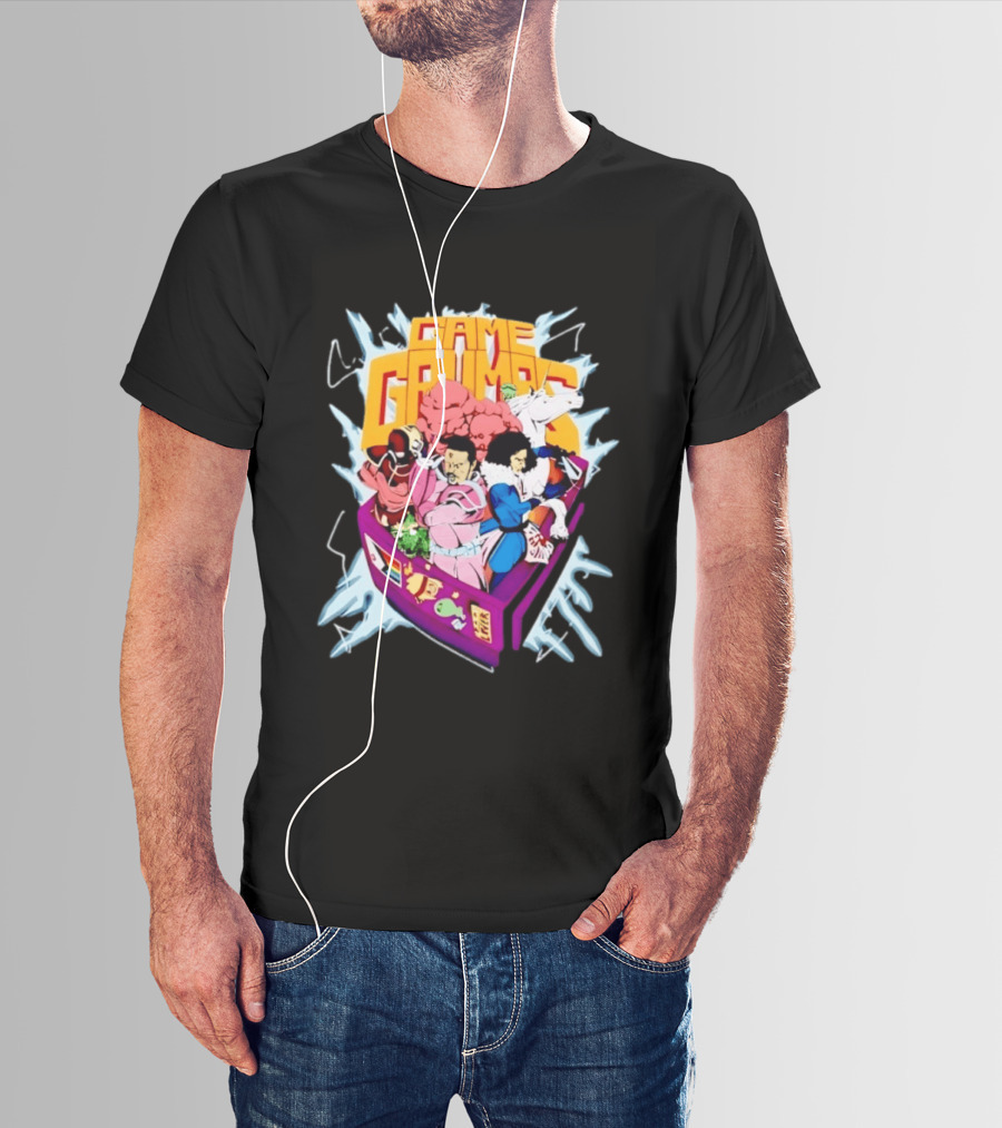 Game Grumps YouTube Gaming Retro Arcade Characters Explosion T-Shirt
