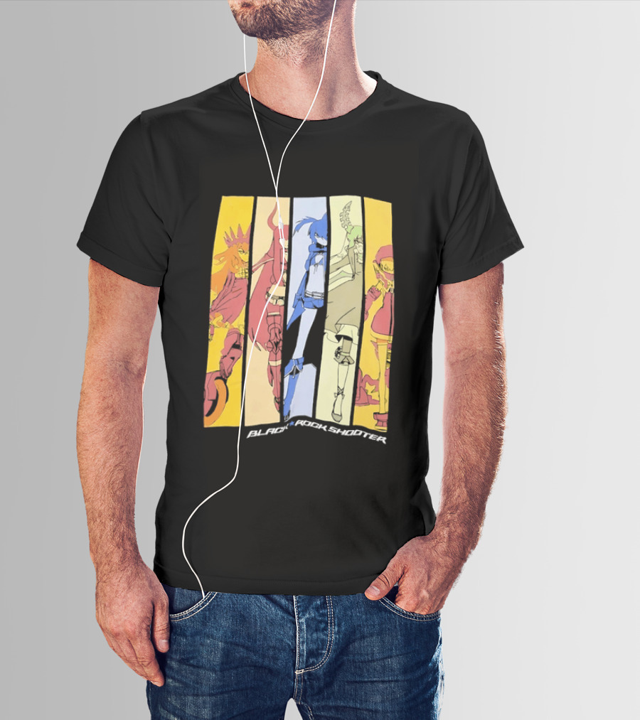 Black Rock Shooter Anime Characters Panel T-Shirt