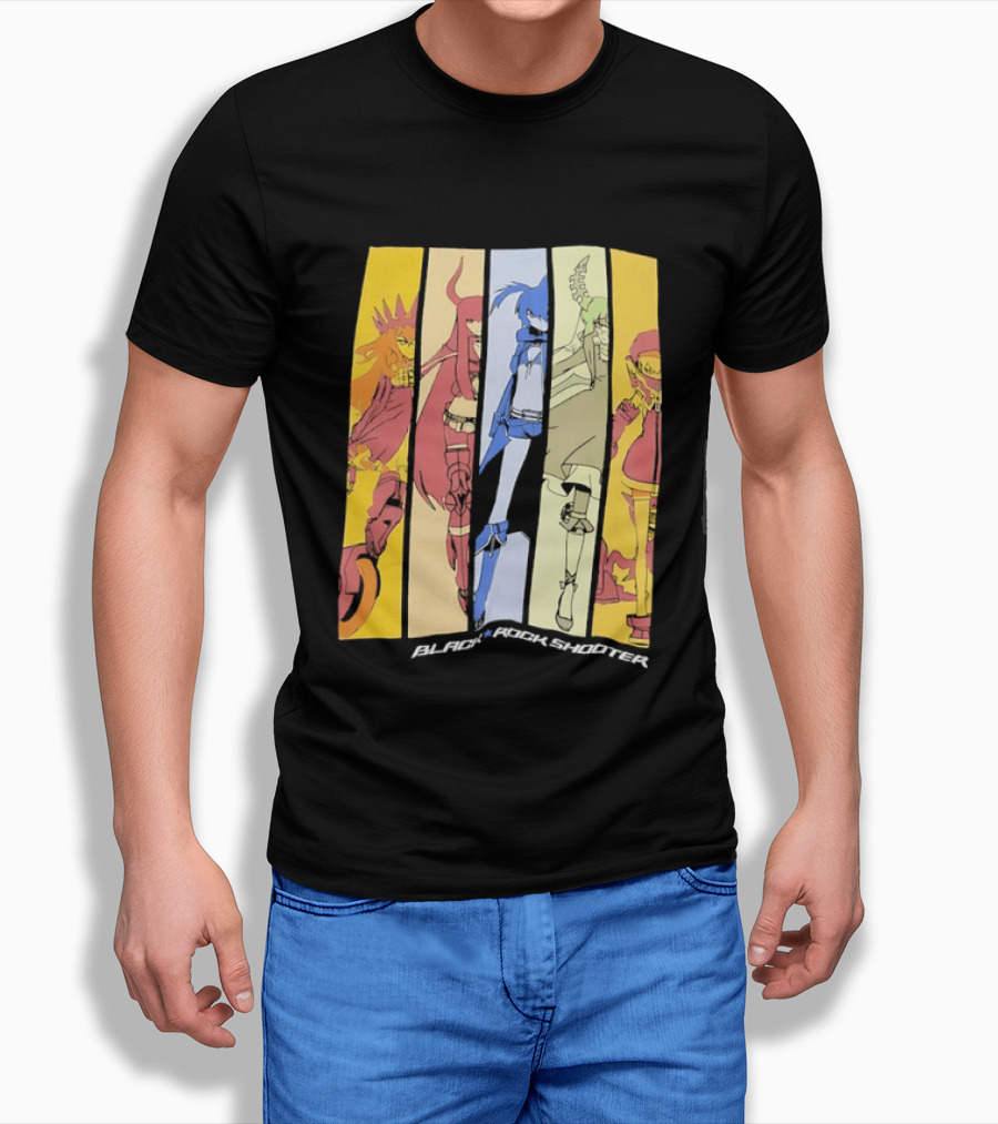 Black Rock Shooter Anime Characters Panel T-Shirt
