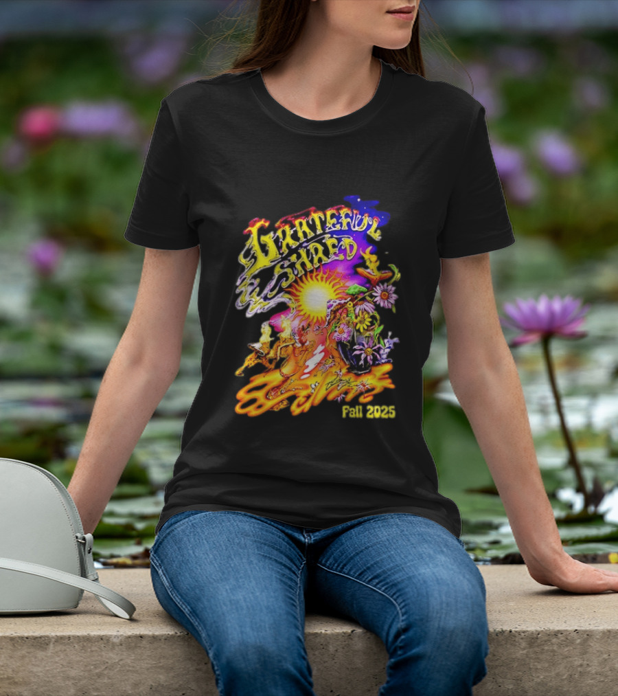 Grateful Shred Fall 2025 Psychedelic Sunburst Jam Band Vibrant Festival T-Shirt