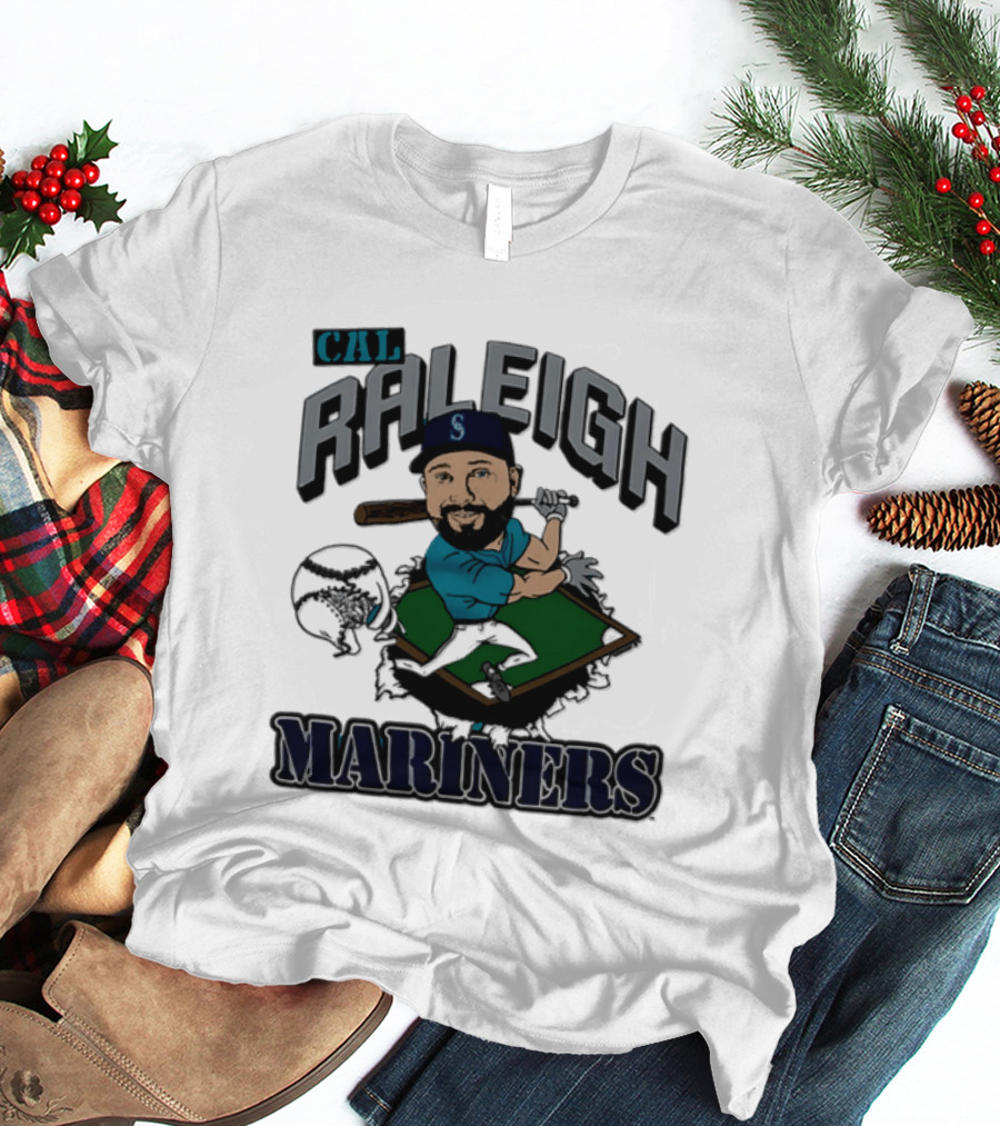 Cal Raleigh Seattle Mariners Player Caricature MLB T-Shirt