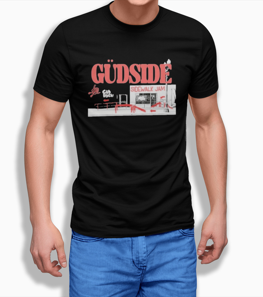 Güdside Sidewalk Jam Güd Byek Skateboard Street T-Shirt