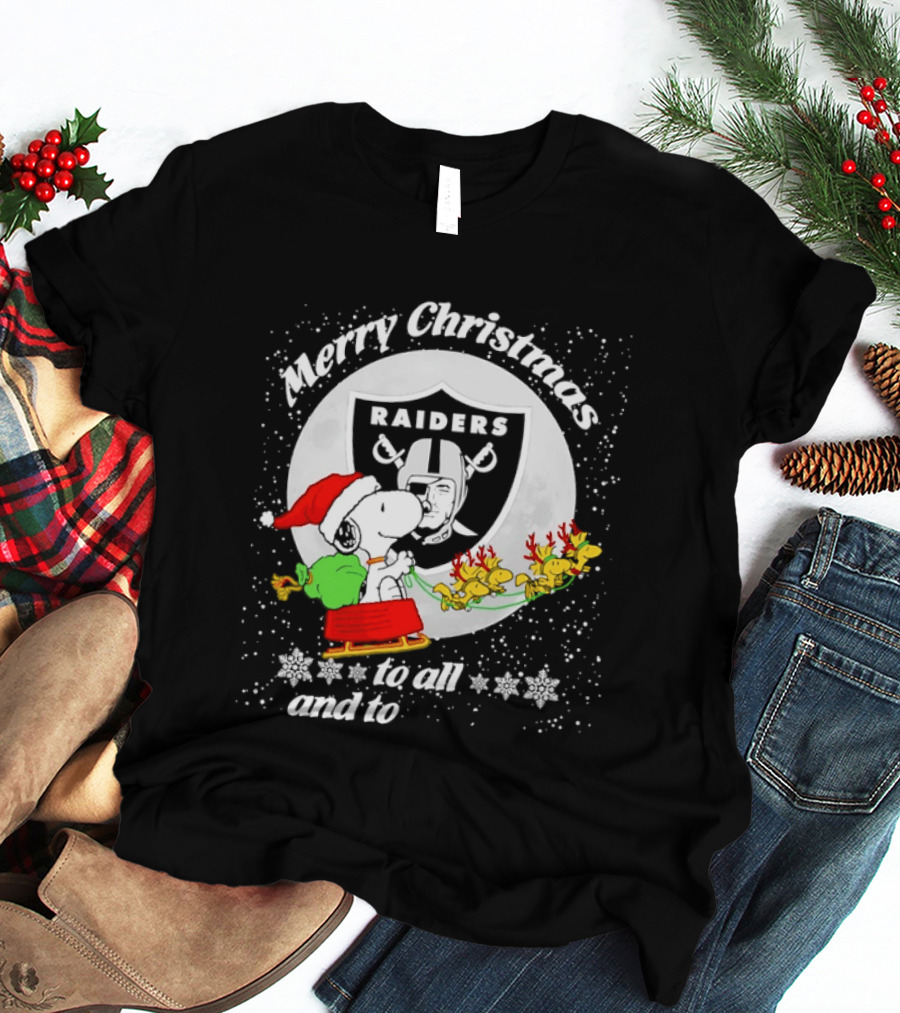 Merry Christmas Raiders Snoopy Santa Reindeer T-Shirt