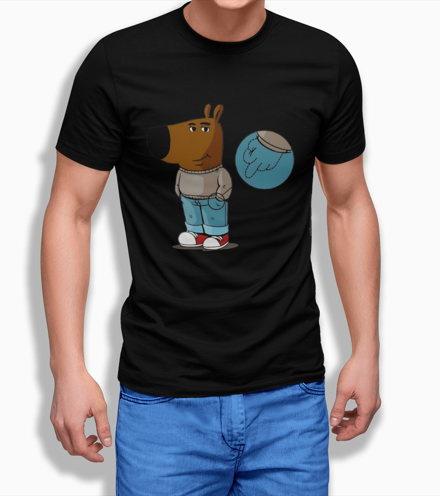 Chill Guy Middle Finger Bear Sweater Jeans Casual T-Shirt