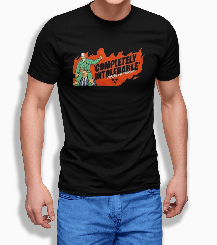 Completely Intolerable Iømlán Døfhulaingthe Flame Background Masked Man Suit And Tie T-Shirt