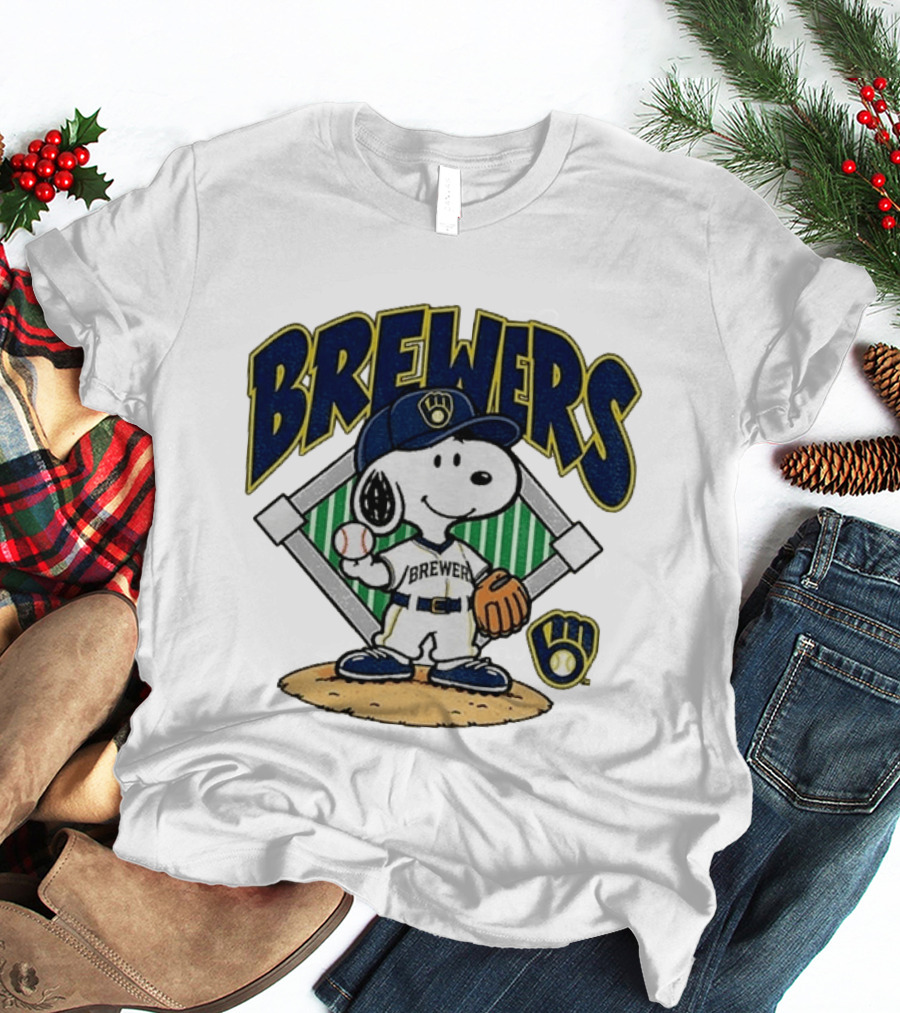 Brewers Snoopy Baseball Take October Milwaukee MLB T-Shirt