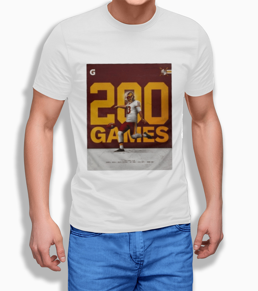 200 Games Tress Way 200 Games Club Washington Commanders T-Shirt