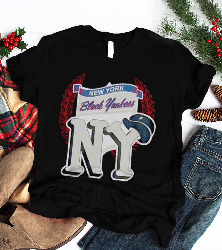 New York Black Yankees NY Negro Leagues History Emblem With Cap T-Shirt