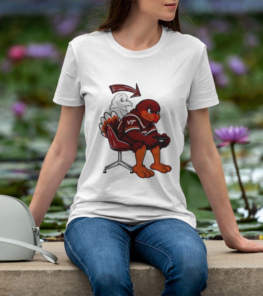 Virginia Tech Hokies Turkey Playing Video Game NCAAF Team Spirit T-Shirt